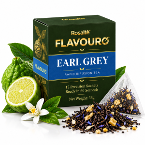 Rosaltè Flavouro Earl Grey Rapid Infusion Tea – 12 Precision Sachets (36g)